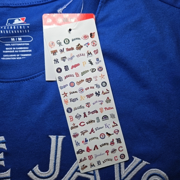 New With Tags Blue Jays Men's Blue Medium 💯 Cotton T-Shirt - Picture 5 of 11